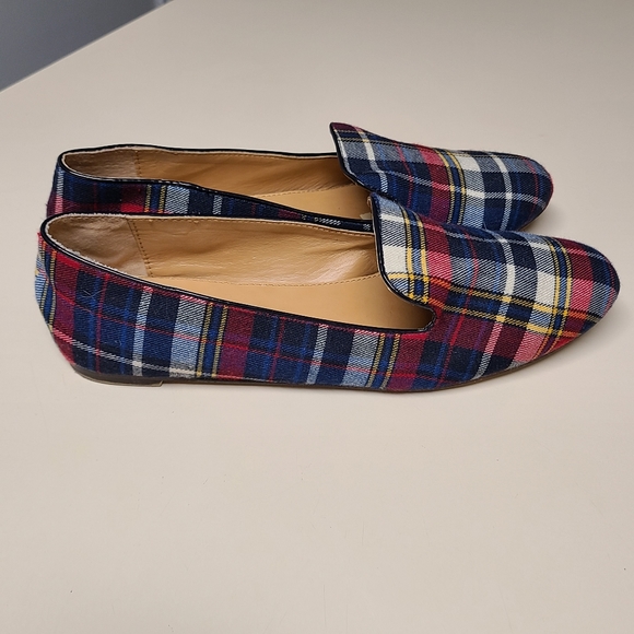 J. Crew Tartan plaid smoking loafers size 8 1/2 - Picture 5 of 9
